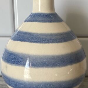 Striped Blue and Cream Vase
